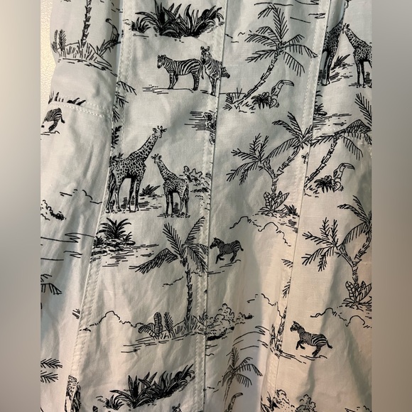 Banana Republic linen blend safari print dress w/ pockets - Picture 7 of 9